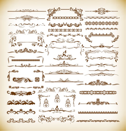 Vintage Design Elements Collection Vector Illustration