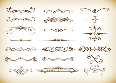 Calligraphic Decorative Elements in Vector Format