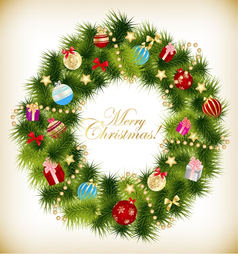 Christmas Garland Wreath Vector Illustration