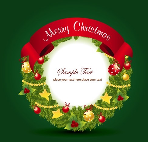 Christmas Wreath Decoration Vector Illustration