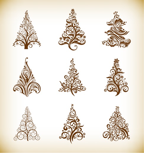 Vector Set of Christmas Trees