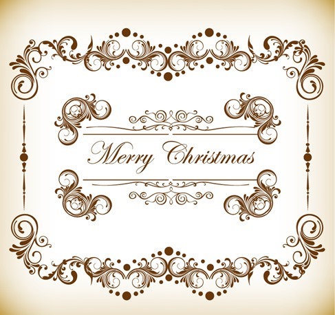 Vintage Christmas Frame Vector Illustration