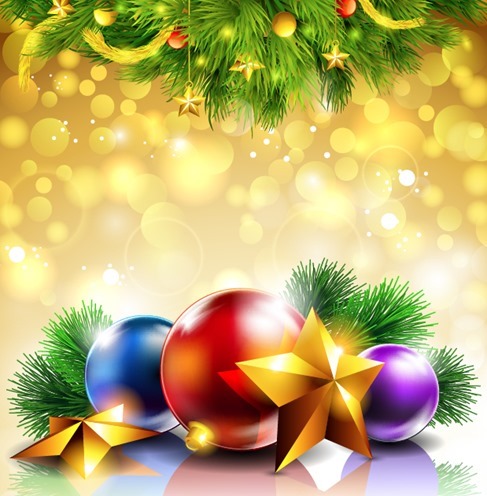 Christmas Decoration Bokeh Background Illustration