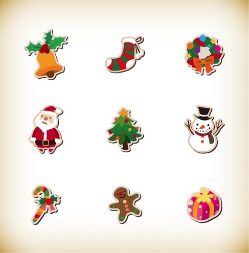 Christmas Icon Set Vector Graphics