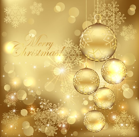 Golden Christmas Background Vector Illustration