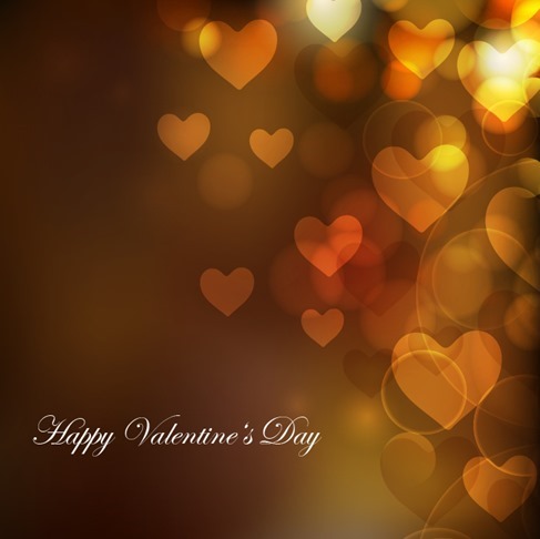 Heart Bokeh Background for Valentine Day Vector Illustration