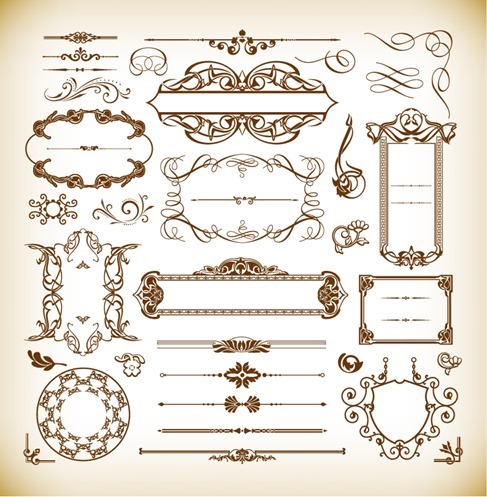 Ornate Design Elements Vector Set