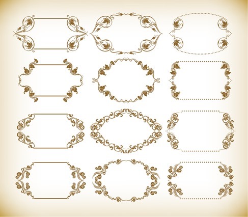 Vintage Retro Frames Vector Set