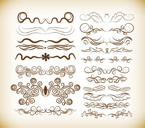 Set of Decorative Elements Vector Illustration for Design