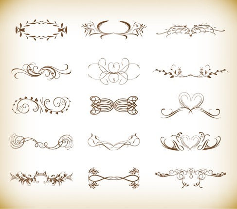 Vector Illustration Set of Ornate Design Elements