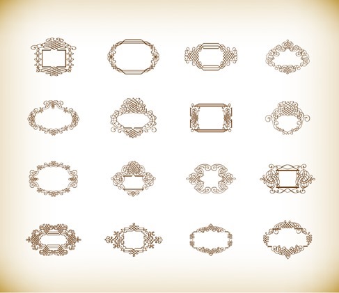 Vector Illustration Set of Vintage Frames