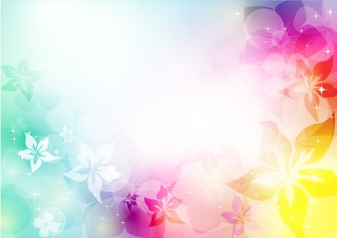 Abstract Artistic Background with Flower in Colorful Vector Illustration