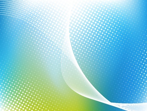 Abstract Illustration of Dots and Wave Lines Colorful Background