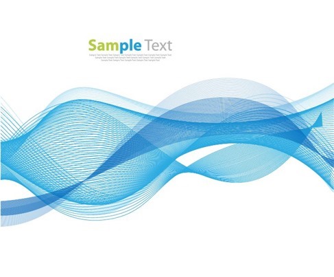 Abstract Blue Wave Lines Design Background Vector Illustration