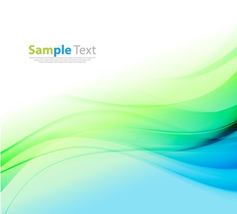 Abstract Blue Green Color Waves Background Vector Illustration