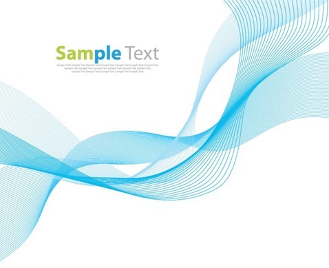 Vector Illustration of Blue Wave Lines Abstract Background