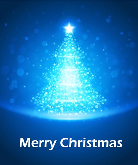 Christmas Tree with Light Vector Background