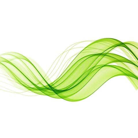 Abstract Green Wavy Lines Vector Background