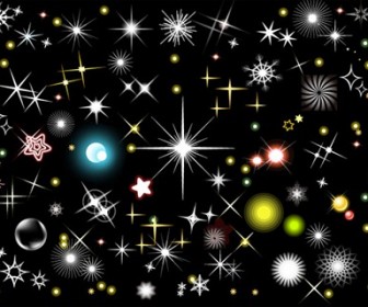 Multi-element vector material style flashing stars