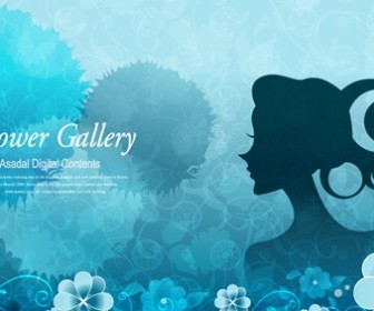 The background and the girls character exquisite pattern vector picture