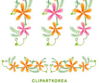 Flowers, fruit and butterfly lace Vector material