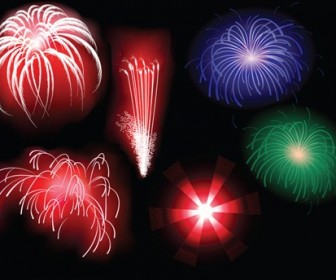 5 Vector brilliant fireworks