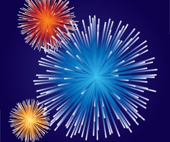 5 Vector brilliant fireworks