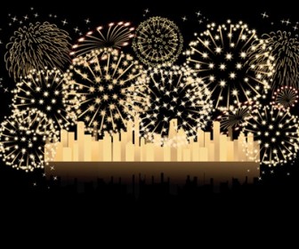 5 Vector brilliant fireworks