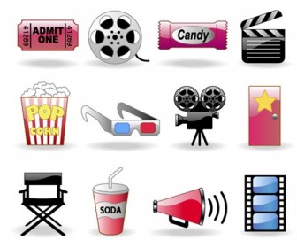 Movie themes and elements vector icon