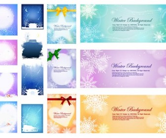 Several nice winter background vector material