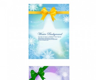 Several nice winter background vector material