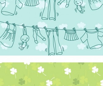Lovely background series vector material 2