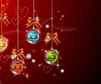 4 Christmas hanging ball Vector Graphics