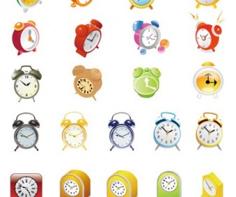 Cute Alarm Clock Vector Set