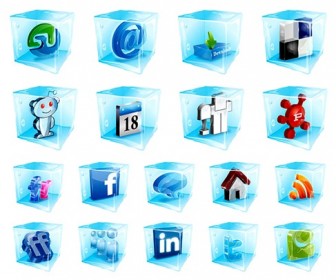 Web-Style Frozen 3D Vector Icons