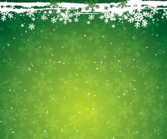 Green Snowflake the Christmas Theme Vector Background Material