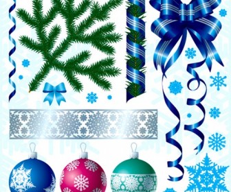 A Variety of Christmas Decorations Vector Material