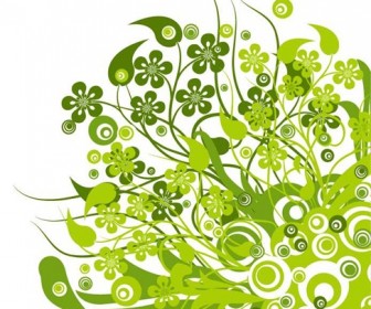 Green Floral Vector Graphic