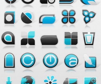 Free bule-black dock icon set