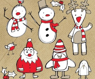 Free Christmas Themed Sketchy Vector Graphics Pack