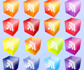 3D Cube RSS Subscribe Vector Icon