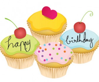 Lovely Little Birthday Cake Vector