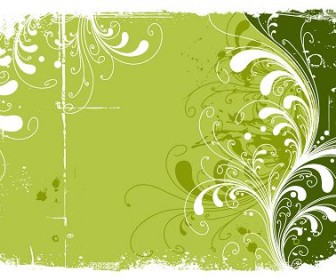 Trend Green Flowers Pattern Vector