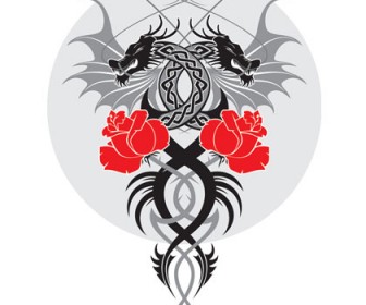 Dragon and the Rose Vector