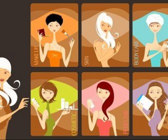 7 Beauty Girls Vector Graphics