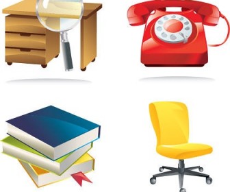 4 Office Related Vector Icons