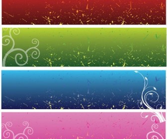 4 Free Vector Floral Background Banners