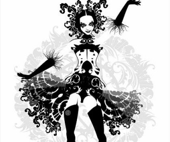 Cabaret Girl Vector