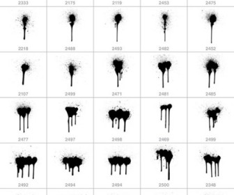 Photoshop Brushes:30 high Resolution Drippy Sprays