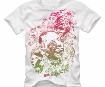 Free Floral Zombie Nightmare Free T-shirt Design